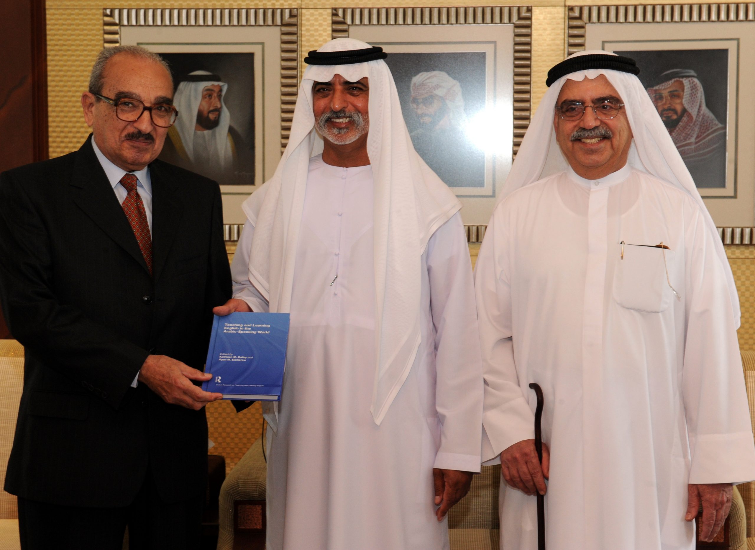 From left to right, Dr. Yehia El-Ezabi, His Excellency Sheikh Nahayan, and Dr. Ali Al Sharhan